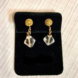 Vintage Aurora Borealis Dangle Screw Back Earrings